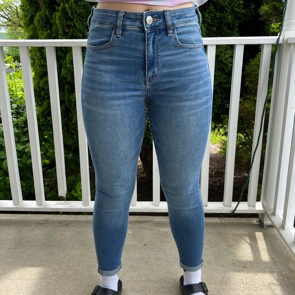 American Eagle Outfitters Blue High-Waisted Jeggings